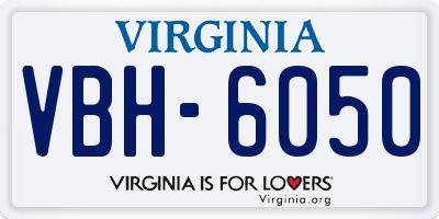 VA license plate VBH6050