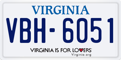 VA license plate VBH6051