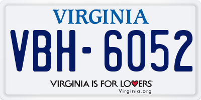 VA license plate VBH6052