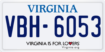 VA license plate VBH6053