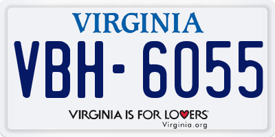 VA license plate VBH6055