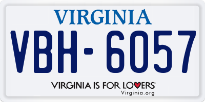 VA license plate VBH6057