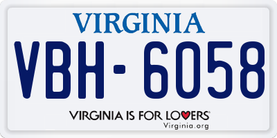 VA license plate VBH6058
