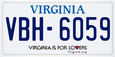 VA license plate VBH6059