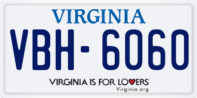 VA license plate VBH6060
