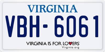 VA license plate VBH6061