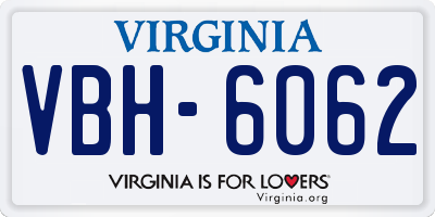 VA license plate VBH6062