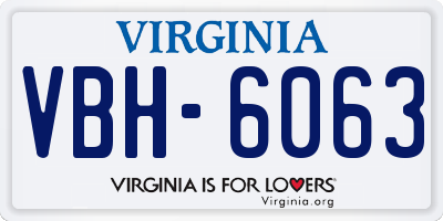 VA license plate VBH6063