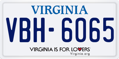VA license plate VBH6065