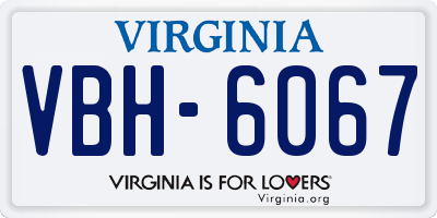 VA license plate VBH6067