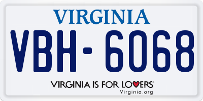 VA license plate VBH6068