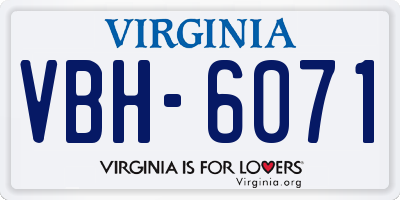 VA license plate VBH6071