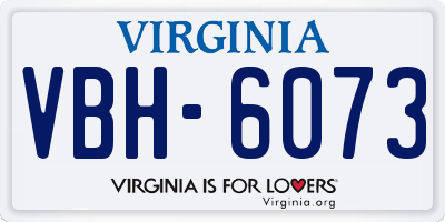 VA license plate VBH6073