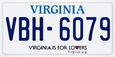 VA license plate VBH6079