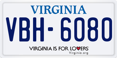VA license plate VBH6080