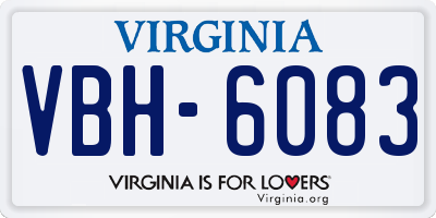 VA license plate VBH6083