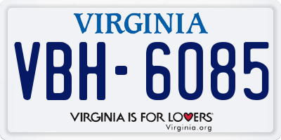 VA license plate VBH6085
