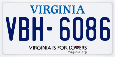 VA license plate VBH6086