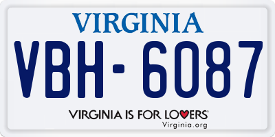 VA license plate VBH6087