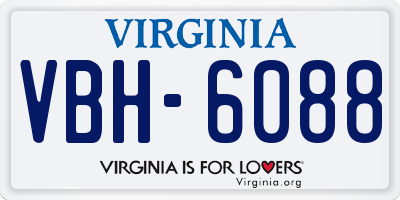 VA license plate VBH6088