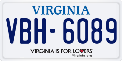 VA license plate VBH6089
