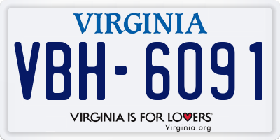 VA license plate VBH6091