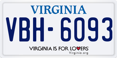 VA license plate VBH6093