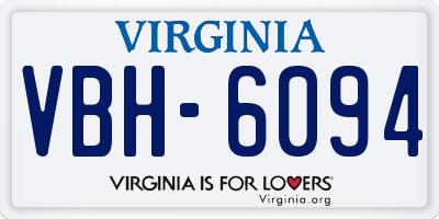 VA license plate VBH6094