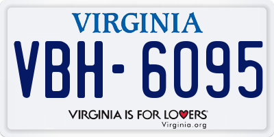 VA license plate VBH6095