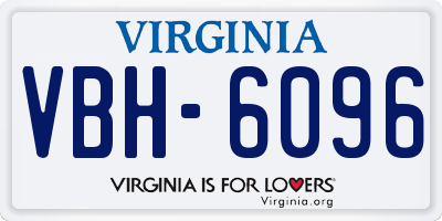 VA license plate VBH6096