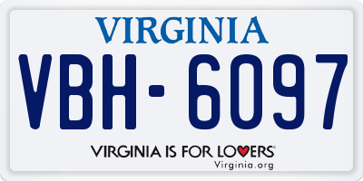 VA license plate VBH6097