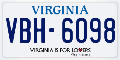 VA license plate VBH6098