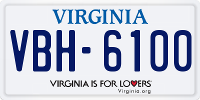 VA license plate VBH6100