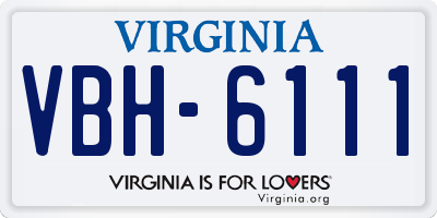VA license plate VBH6111