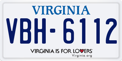 VA license plate VBH6112