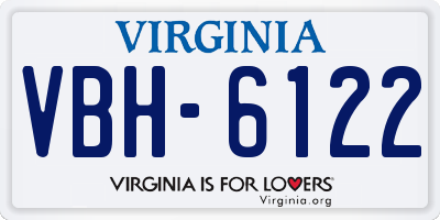 VA license plate VBH6122