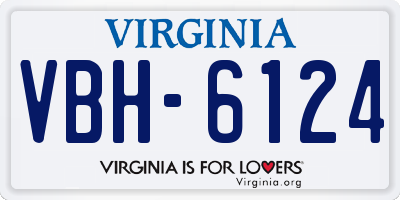 VA license plate VBH6124