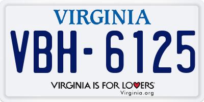 VA license plate VBH6125