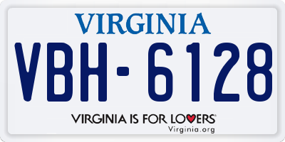 VA license plate VBH6128