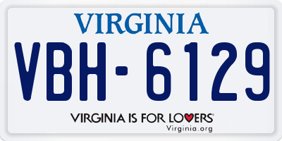 VA license plate VBH6129
