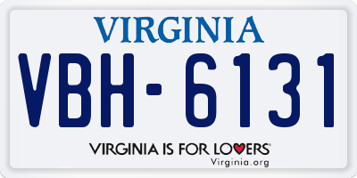VA license plate VBH6131