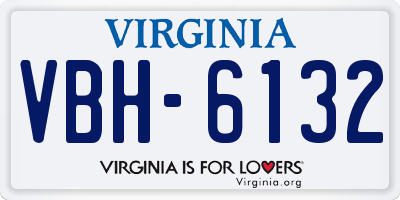 VA license plate VBH6132