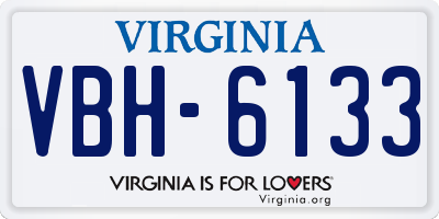 VA license plate VBH6133