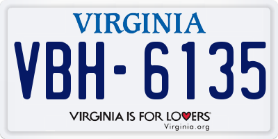 VA license plate VBH6135
