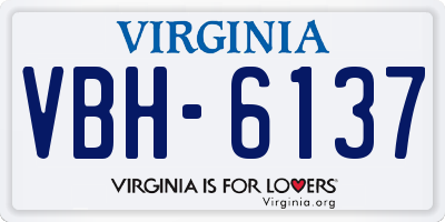 VA license plate VBH6137
