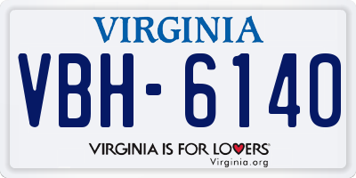 VA license plate VBH6140
