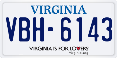 VA license plate VBH6143