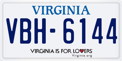 VA license plate VBH6144