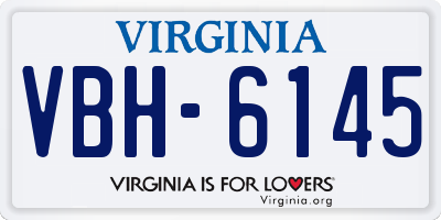VA license plate VBH6145