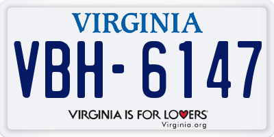VA license plate VBH6147